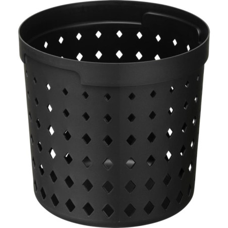 Koszyk-organizer plastikowy okrągły Seoul 16,7x15,8cm czarny